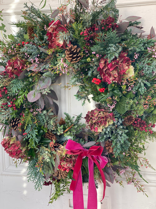 Hand crafted seasonal door wreath